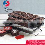 4 Pieces Brownie Square Sectioned Carbon Steel Bakeware Non-Stick Divided Baking Pan