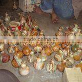 Pakistan Best Price KITCHEN AND DINING DECORATION ONYX PEAR WITH BRASS LEAF HANDICRAFTS thumbnail-3