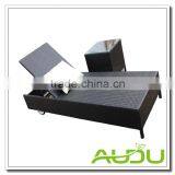 Audu Foldable Wicker Chaise Lounges With Small Side Table thumbnail-3