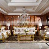 Luxury Classic Golden Antique Full Solid Wood Sofa Set, Wedding Sofa For Bride And Groom(MOQ=1 SET) thumbnail-1