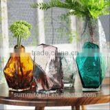 Different Types Irregular Shaped Blown Clear Glass Flower Vase