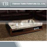 French Modern Handmade Marble Wooden Center Table thumbnail-2