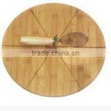 Pizza Cutting Board, Round Pizza Cutting Board, Round Bamboo Cutting Board With Handle thumbnail-1