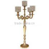 Golden Handmade Crystal Beaded Candelabra thumbnail-1