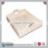 Wooden Kitchen Serving Tray/ Heart Shaped Handles Tray/ Breakfast Serving Tray thumbnail-1