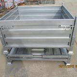 Индустриальный складывающийся стальной паллетный ящик с гофрированной стенкой