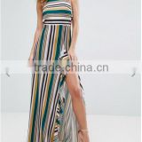 Women clothing/ Striped Strappy Bow Back Maxi Dress