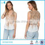 Wholesale Women Clothing Sleeveless V-neck Printed Sexy Top 2017 thumbnail-1