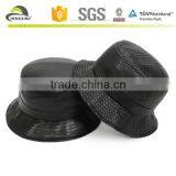 Unisex PU Holes Faux Leather Mesh Bucket Hat Boonie Hiking Fishing Outdoor Caps thumbnail-2