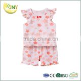 Summer cheap new design cotton flower printing baby romper newborn baby girl clothing set wholesale