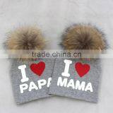 Myfur Spring Fashion Rib Cotton Baby Beanie Hat For Toddler Baby Kids Girl Boy I LOVE thumbnail-3