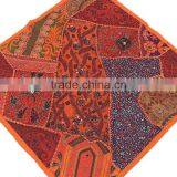 Orange Lounge Floor Pillow Cover Hand Embroidered Bed European Cushion 26in thumbnail-2