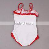 New Arrival Girls Bathing Suit White Polyester And Lycra Printed One-piece Swimwear 2016 Fashion Girls Swim Suit SR40417-5 thumbnail-2