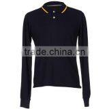 Men's Long Sleeve Rib Neck Cotton POLO Shirt thumbnail-1