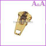 Semi-lock Key Locking Golden Brass Zipper Slider thumbnail-2