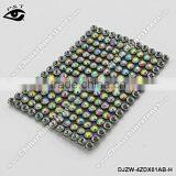 Hot Fix Rhinestone Metal Mesh 3MM Crystal AB Gunmetal Base Adhesive Rhinestone Transfer Sheets thumbnail-1