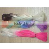 Factory Supply Pre Braided Two Colored Wholesale Cheap Synthetic Braiding Hair thumbnail-3