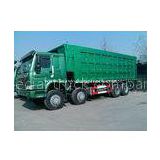HOWO 40 tons 12 wheels 8x4 dump truck green color cabin with 18cbm cargo body