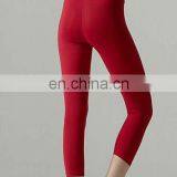 Women's Nylon and Spandex Fitness Ninth Pants Yoga Vest Suits thumbnail-5