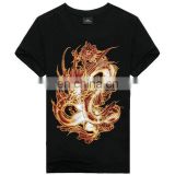Dragon print softtextile t-shirt printing,animal printed t-shirt
