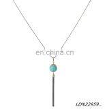 Latest Desion Cat's Eye Opal Ston With Suede Tassels Necklace thumbnail-1