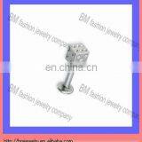 Stainless Steel Dice Lip Labret Ring Body Piercing Jewelry