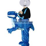 Party cloth for boys blue dragon shape ride on plush costume