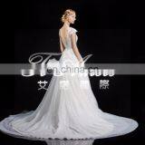 1A067 CX 2015 Lace Open Back Palace Wedding Dress Real Picture Show Bridal Muslim Wedding Dress Long Tail thumbnail-6