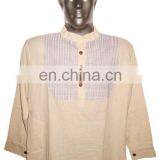 Full Sleeve Short Khadi Yoga Kurta, Size : Chest 46 x Height 30 Inches (medium). thumbnail-1