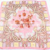 90x90 Jacquard Satin Square Silk Scarf thumbnail-1