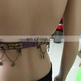 Full Copper Sequins Decorated Performance Tribal Belly Dance Bra thumbnail-4