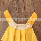 Fashion Baby Sets Lace Yellow Slip Tops And Floral Pants Summer Baby Girl Boutique Outfits thumbnail-3