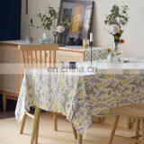 Customized Indoor Outdoor Use Plant Pattern Table Cover 100% Cotton Waterproof Tablecloth for Garden Decor thumbnail-1