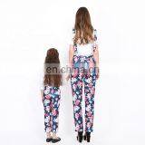 2019 Summer Family Matching Clothing Floral Print Overalls Mother and Child Dress Long Maxi Dress thumbnail-2