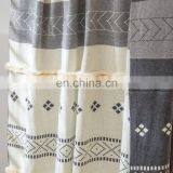 OLIVEHOME 100%COTTON Knitted Throw Blanket Decor Sofa Couch or Bed Tassels Design thumbnail-3