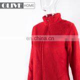 Super Soft Standing Collar Adult Pyjamas Red Jacquard Coral Fleece Bathrobe thumbnail-3