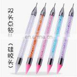 Dual Ended Silicone Nail Dotting Tool Nail Art Rhinestones Picker Pen for DIY Craft thumbnail-3