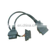 OBD2 Male to Dual Female Y Cable Extension Cable for Diagnostic OBD II 1ft
