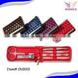 Patent Leather Bright Color Bumpy Design Travel New Design Manicure Set Case