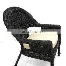 Stock Indoor & Outdoor PE Rattan Wicker Arm Chair Dining Chair With Cushion Patio Garden Furniture thumbnail-2