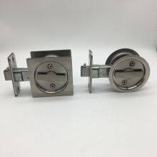 Satin Stainless Steel Round Shaped Sliding Door Lock thumbnail-4
