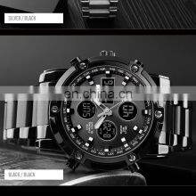 SKMEI 1389 Stainless Steel Quartz Watch Men 50M Waterproof Dual Time Zone China Watch thumbnail-5