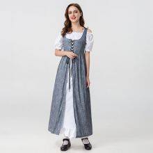 Womens Renaissance Medieval Irish Dress Trumpet Sleeves Dress thumbnail-5