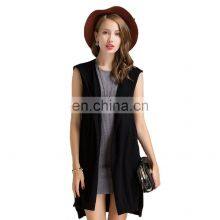 100% Cashmere Women's Sleeveless Hooded Cardigan Sweater Knitted Long Anti-Wrinkle Autumn High Street OEM Service Available thumbnail-1