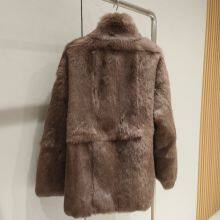 High End New Chinese Style Rabbit Fur Fur Fur Integrated Lapel Grass Jacket, Medium to Long, Chinese Style Versatile, Same as Yang Mi thumbnail-2
