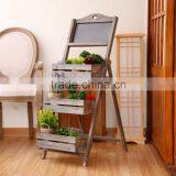 Shabby Chic Wedding Indoor Room Ornament Flower Pot Shelf With Blackboard thumbnail-2