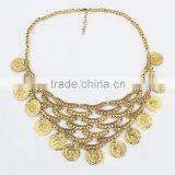 Hot Sale Short Chain Gold and Silver Necklace Coin Tassel Necklace Wholesale thumbnail-4