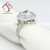 Cushion Brilliant Cut Moissanite 2 Carat 7.5mm Center 14k White Gold Diamond Wedding Engagement Ring thumbnail-3