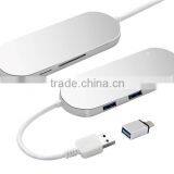 2 in 1 USB to Micro & Card Reader Ports USB 2.0 Connector Cable Hub thumbnail-1