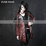 Y-349 red Gothic Punk Rave Studded Special Hot Punk Leather Jacket